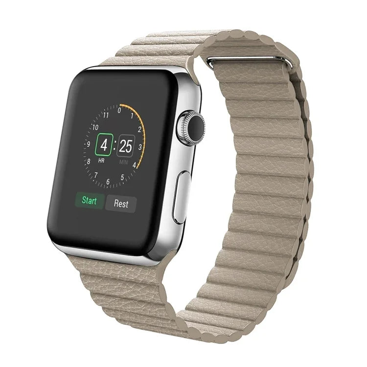 適用於 Apple Watch 38mm 環形磁吸扣 PU 皮革錶帶