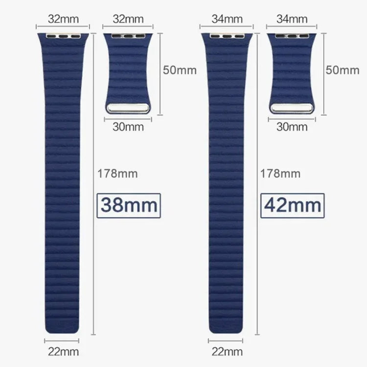 適用於 Apple Watch 38mm 環形磁吸扣 PU 皮革錶帶
