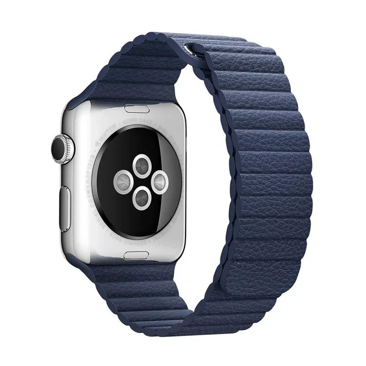 適用於 Apple Watch 42mm 環形磁吸扣 PU 皮革錶帶