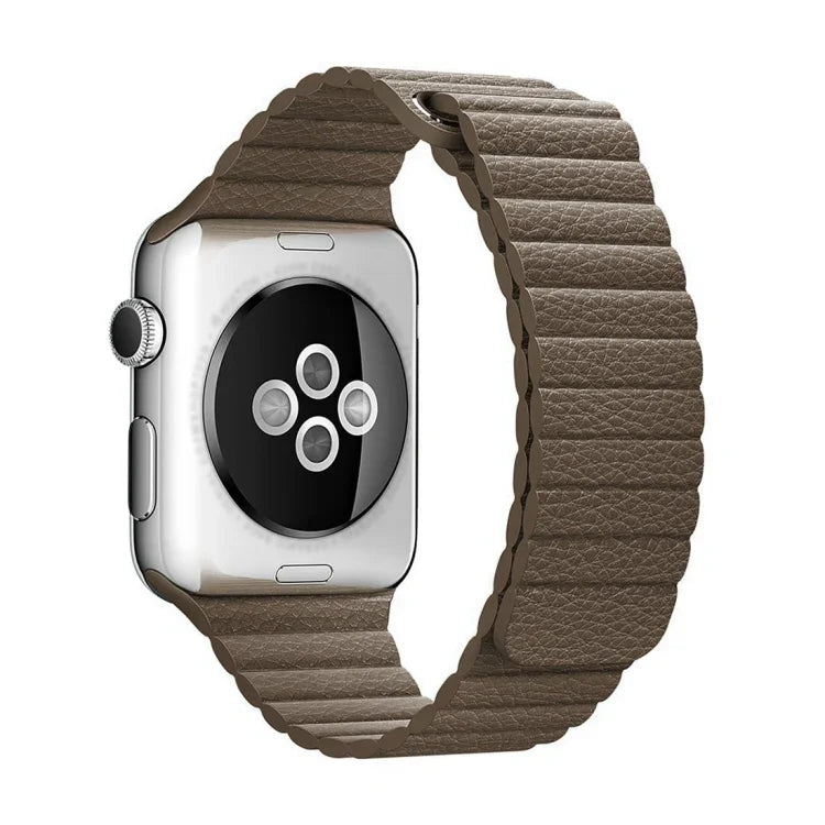 適用於 Apple Watch 42mm 環形磁吸扣 PU 皮革錶帶