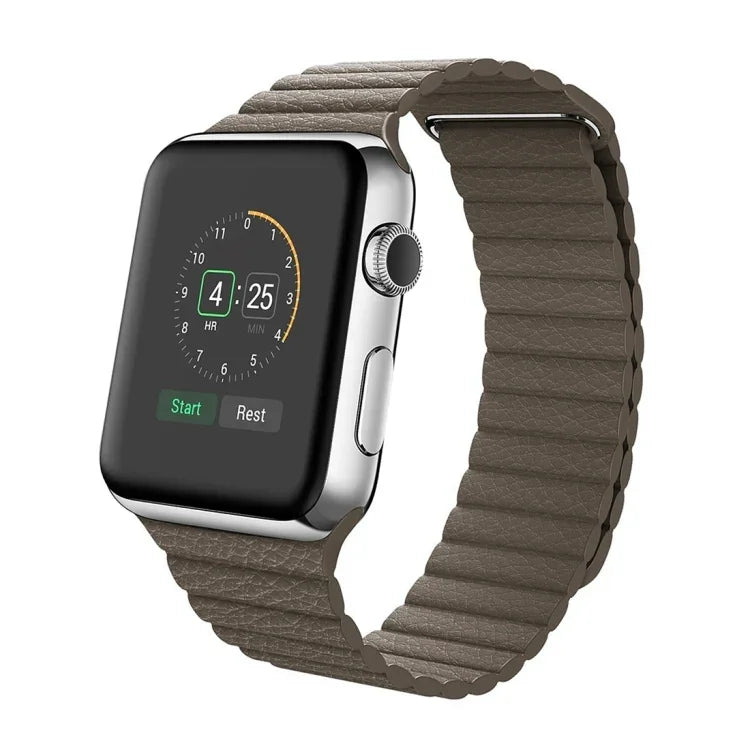 適用於 Apple Watch 42mm 環形磁吸扣 PU 皮革錶帶