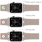 適用於 Apple Watch 42mm 環形磁吸扣 PU 皮革錶帶