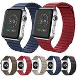 適用於 Apple Watch 42mm 環形磁吸扣 PU 皮革錶帶