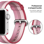 適用於 Apple Watch 42mm 條紋織尼龍錶帶，適用於 Apple Watch 42mm