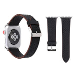 適用於 Apple Watch Series 10 42mm / 9&8&7 41mm / SE 3&SE 2&6&SE&5&4 40mm / 3&2&1 38mm 簡約時尚真皮打孔錶帶，38mm