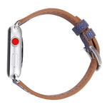 適用於 Apple Watch Series 10 42mm / 9&8&7 41mm / SE 3&SE 2&6&SE&5&4 40mm / 3&2&1 38mm 簡約時尚真皮牛仔圖案錶帶，38mm