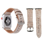 適用於 Apple Watch Series 10 42mm / 9&8&7 41mm / SE 3&SE 2&6&SE&5&4 40mm / 3&2&1 38mm 簡約時尚真皮牛仔圖案錶帶，38mm