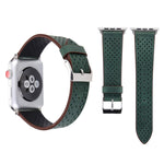 適用於 Apple Watch Ultra 49mm 及 Watch Ultra 2 49mm / Series 10 46mm / 9&8&7 45mm / SE 3&SE 2&6&SE&5&4 44mm / 3&2&1 42mm 簡約時尚真皮孔洞錶帶，42mm