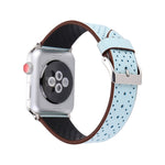適用於 Apple Watch Ultra 49mm 及 Watch Ultra 2 49mm / Series 10 46mm / 9&8&7 45mm / SE 3&SE 2&6&SE&5&4 44mm / 3&2&1 42mm 簡約時尚真皮孔洞錶帶，42mm