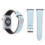 適用於 Apple Watch Ultra 49mm 及 Watch Ultra 2 49mm / Series 10 46mm / 9&8&7 45mm / SE 3&SE 2&6&SE&5&4 44mm / 3&2&1 42mm 簡約時尚真皮孔洞錶帶，42mm