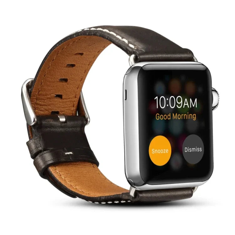 Denior 油蠟復古皮革錶帶，適用於 Apple Watch Series 7 45mm / 6 & SE & 5 & 4 44mm / 3 & 2 & 1 42mm