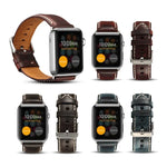 Denior 油蠟復古皮革錶帶，適用於 Apple Watch Series 7 45mm / 6 & SE & 5 & 4 44mm / 3 & 2 & 1 42mm