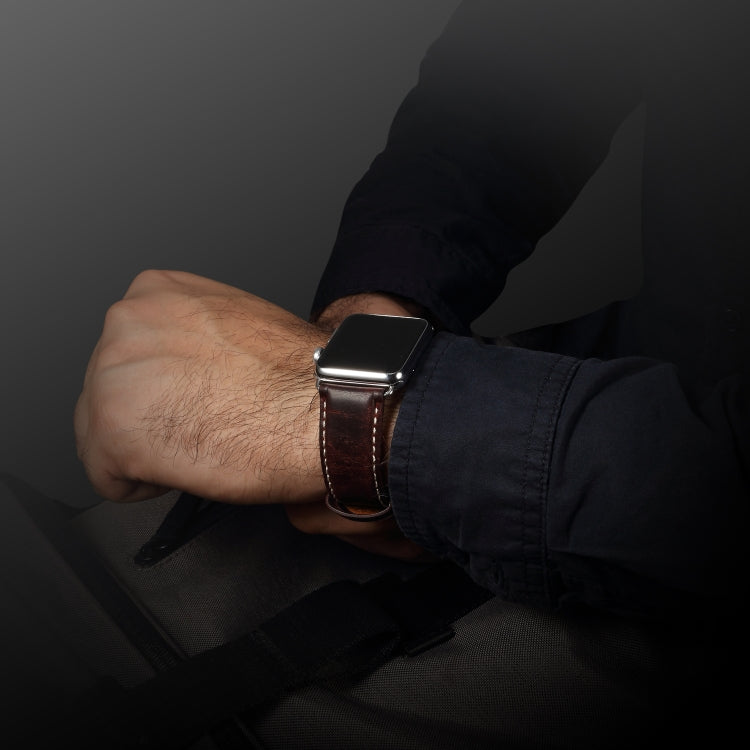 Denior 油蠟復古皮革錶帶，適用於 Apple Watch Series 10 42mm / 9&8&7 41mm / SE 3&SE 2&6&SE&5&4 40mm / 3&2&1 38mm