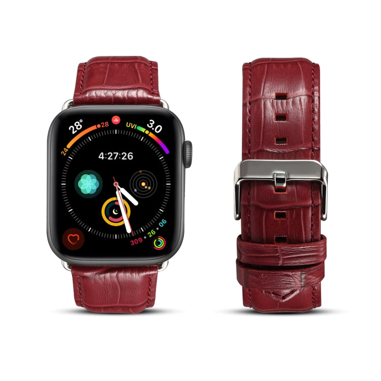 Denior 鱷魚紋牛皮真皮錶帶，適用於 Apple Watch Ultra 49mm & Watch Ultra 2 49mm / Series 10 46mm / 9&8&7 45mm / SE 3&SE 2&6&SE&5&4 44mm / 3&2&1 42mm