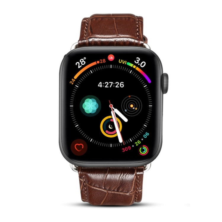 Denior 鱷魚紋牛皮真皮錶帶，適用於 Apple Watch Ultra 49mm & Watch Ultra 2 49mm / Series 10 46mm / 9&8&7 45mm / SE 3&SE 2&6&SE&5&4 44mm / 3&2&1 42mm