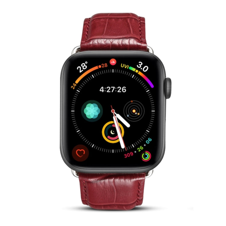 Denior 鱷魚紋牛皮錶帶，適用於 Apple Watch Series 10 42mm / 9&8&7 41mm / SE 3&SE 2&6&SE&5&4 40mm / 3&2&1 38mm