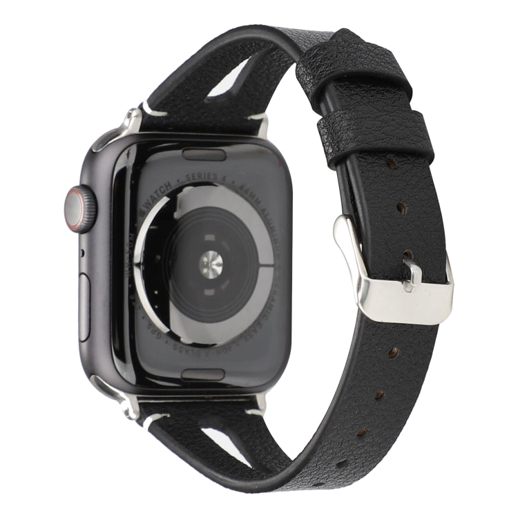 簡約V型皮革錶帶，適用於 Apple Watch Ultra 49mm 及 Watch Ultra 2 49mm / Series 10 46mm / 9&8&7 45mm / SE 3&SE 2&6&SE&5&4 44mm / 3&2&1 42mm