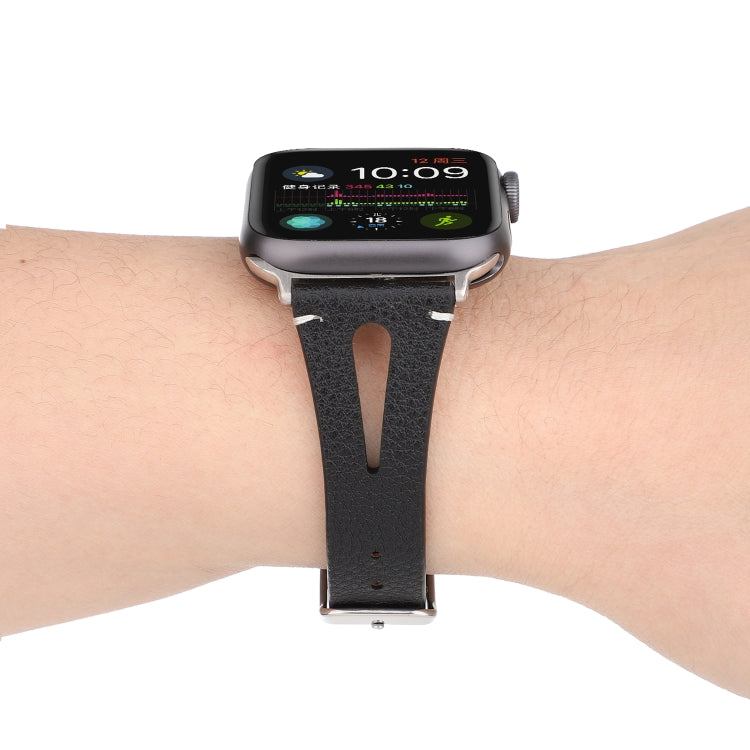 簡約V型皮革錶帶，適用於 Apple Watch Ultra 49mm 及 Watch Ultra 2 49mm / Series 10 46mm / 9&8&7 45mm / SE 3&SE 2&6&SE&5&4 44mm / 3&2&1 42mm