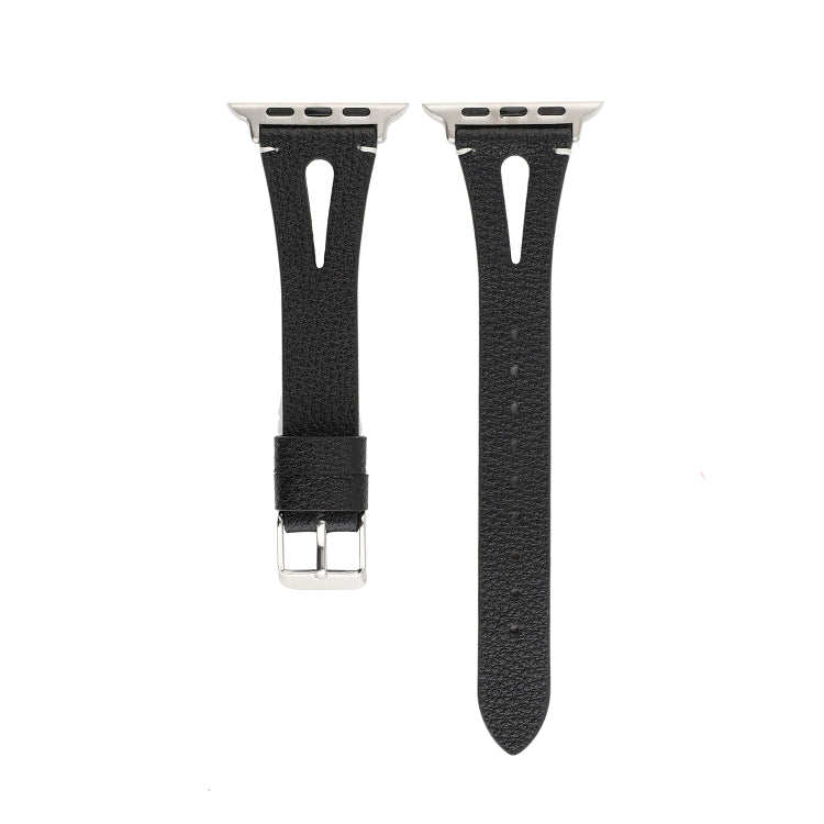 簡約V型皮革錶帶，適用於 Apple Watch Ultra 49mm 及 Watch Ultra 2 49mm / Series 10 46mm / 9&8&7 45mm / SE 3&SE 2&6&SE&5&4 44mm / 3&2&1 42mm