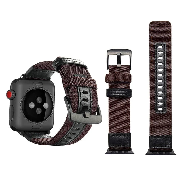 Jeep 風格尼龍錶帶，配不鏽鋼扣，適用於 Apple Watch Series 3 & 2 & 1 42mm