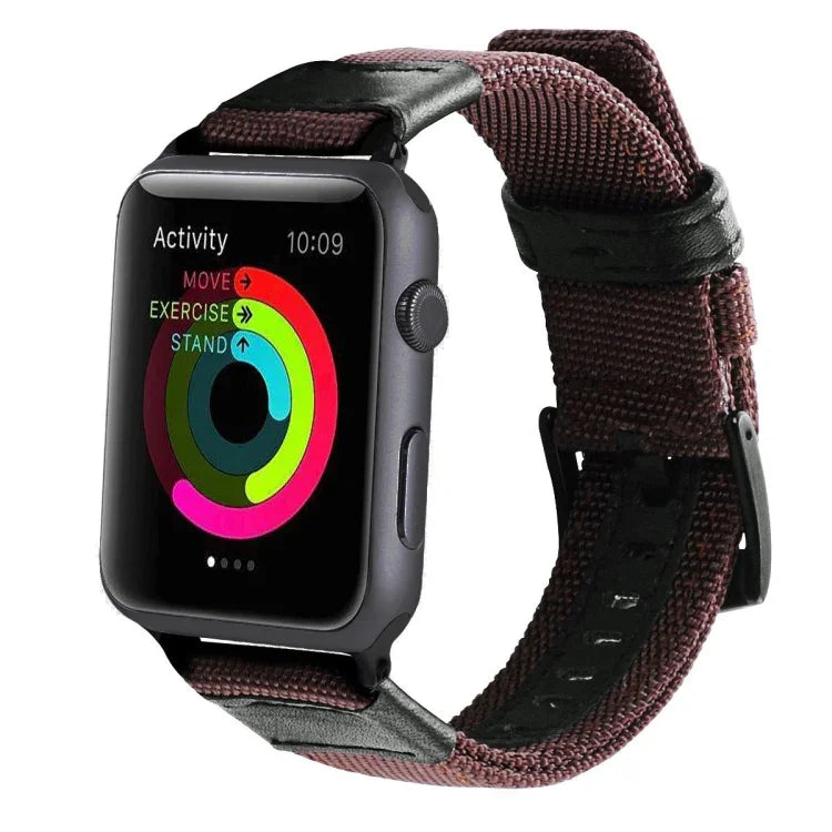 Jeep 風格尼龍錶帶，配不鏽鋼扣，適用於 Apple Watch Series 3 & 2 & 1 42mm
