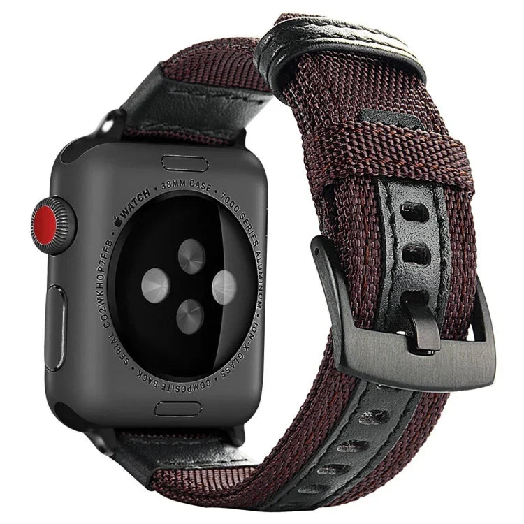 Jeep 風格尼龍錶帶，配不鏽鋼扣，適用於 Apple Watch Series 3 & 2 & 1 42mm
