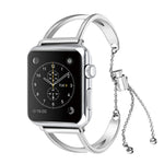 字母 V 形手鍊金屬手錶錶帶，配不鏽鋼錶扣，適用於 Apple Watch Ultra 49mm 及 Watch Ultra 2 49mm / Series 10 46mm / 9&8&7 45mm / SE 3&SE 2&6&SE&5&4 44mm / 3&2&1 42mm，7 45mm / 6&SE&5&4 44mm / 3&2&1 42mm