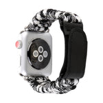 魔術貼真皮傘繩尼龍手錶錶帶，配不鏽鋼扣，適用於 Apple Watch Series 10 42mm / 9&8&7 41mm / SE 3&SE 2&6&SE&5&4 40mm / 3&2&1 38mm，7 41mm / 6&SE&5&4 40mm / 3&2&1 38mm