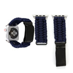 魔術貼真皮傘繩尼龍手錶錶帶，配不鏽鋼扣，適用於 Apple Watch Series 10 42mm / 9&8&7 41mm / SE 3&SE 2&6&SE&5&4 40mm / 3&2&1 38mm，7 41mm / 6&SE&5&4 40mm / 3&2&1 38mm