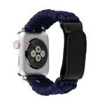 Magic Paste 真皮傘繩尼龍手錶帶，配不鏽鋼扣，適用於 Apple Watch Ultra 49mm & Watch Ultra 2 49mm / Series 10 46mm / 9&8&7 45mm / SE 3&SE 2&6&SE&5&4 44mm / 3&2&1 42mm，7 45mm / 6&SE&5&4 44mm / 3&2&1 42mm