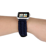 Magic Paste 真皮傘繩尼龍手錶帶，配不鏽鋼扣，適用於 Apple Watch Ultra 49mm & Watch Ultra 2 49mm / Series 10 46mm / 9&8&7 45mm / SE 3&SE 2&6&SE&5&4 44mm / 3&2&1 42mm，7 45mm / 6&SE&5&4 44mm / 3&2&1 42mm