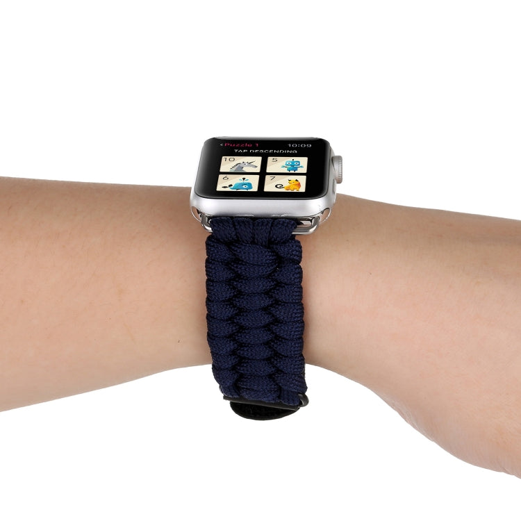 Magic Paste 真皮傘繩尼龍手錶帶，配不鏽鋼扣，適用於 Apple Watch Ultra 49mm & Watch Ultra 2 49mm / Series 10 46mm / 9&8&7 45mm / SE 3&SE 2&6&SE&5&4 44mm / 3&2&1 42mm，7 45mm / 6&SE&5&4 44mm / 3&2&1 42mm