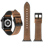 瘋馬紋 TPU + 不鏽鋼錶帶，適用於 Apple Watch Series 7 45mm / 6 & SE & 5 & 4 44mm / 3 & 2 & 1 42mm，44mm