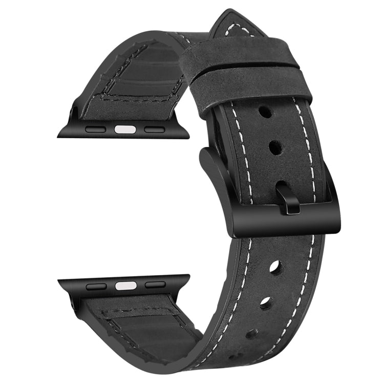 純色 TPU + 不鏽鋼錶帶，適用於 Apple Watch Series 7 45mm / 6 & SE & 5 & 4 44mm / 3 & 2 & 1 42mm，44mm