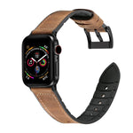 瘋馬紋 TPU + 不鏽鋼錶帶，適用於 Apple Watch Series 7 41mm / 6 & SE & 5 & 4 40mm / 3 & 2 & 1 38mm，40mm