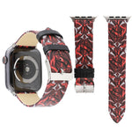 荊棘印花真皮錶帶，適用於 Apple Watch Series 10 42mm / 9&8&7 41mm / SE 3&SE 2&6&SE&5&4 40mm / 3&2&1 38mm，40mm