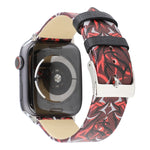 荊棘印花真皮錶帶，適用於 Apple Watch Series 10 42mm / 9&8&7 41mm / SE 3&SE 2&6&SE&5&4 40mm / 3&2&1 38mm，40mm