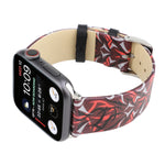 荊棘印花真皮錶帶，適用於 Apple Watch Series 10 42mm / 9&8&7 41mm / SE 3&SE 2&6&SE&5&4 40mm / 3&2&1 38mm，40mm