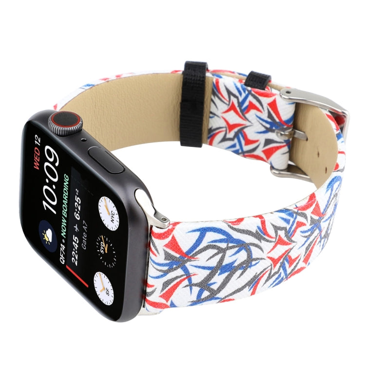 荊棘印花真皮錶帶，適用於 Apple Watch Ultra 49mm 及 Watch Ultra 2 49mm / Series 10 46mm / 9&8&7 45mm / SE 3&SE 2&6&SE&5&4 44mm / 3&2&1 42mm，44mm