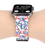 荊棘印花真皮錶帶，適用於 Apple Watch Ultra 49mm 及 Watch Ultra 2 49mm / Series 10 46mm / 9&8&7 45mm / SE 3&SE 2&6&SE&5&4 44mm / 3&2&1 42mm，44mm