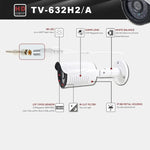 632A-H2 CE 與 RoHS 認證防水 3.6mm 5MP 鏡頭 AHD 攝影機，具 36 顆紅外線 LED，支援夜視與白平衡，632A-H2、632A-W、632A-L