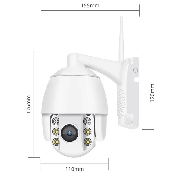 QX2 1080P HD 360 度全景 WiFi 日夜全彩 IP66 防水智慧攝影機, 支援動態偵測 / 雙向語音 / TF 卡, 美國插頭, WiFi 版本