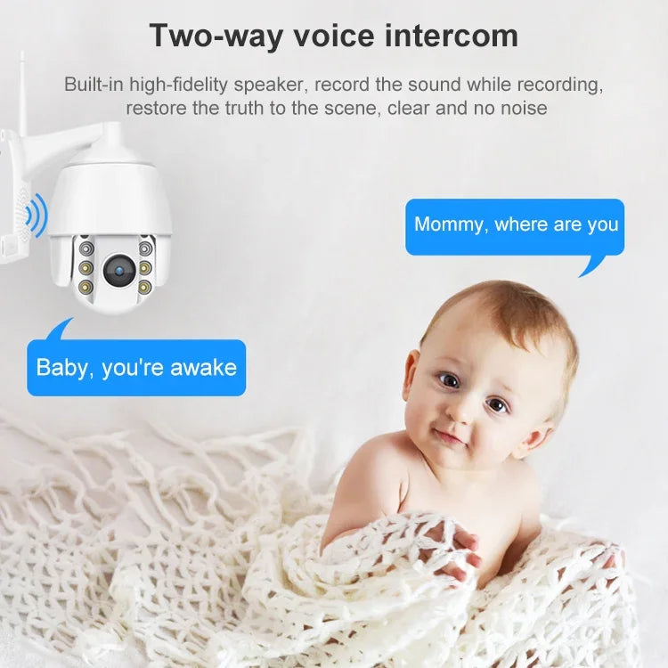 QX2 1080P HD 360 度全景 WiFi 日夜全彩 IP66 防水智慧攝影機, 支援動態偵測 / 雙向語音 / TF 卡, 美國插頭, WiFi 版本
