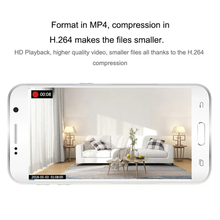 CAMSOY C9 HD 1280 x 720P 70 度廣角無線 WiFi 穿戴式智能監控攝影機，支援紅外線夜視與動態偵測警報、循環錄影與定時拍攝，C9