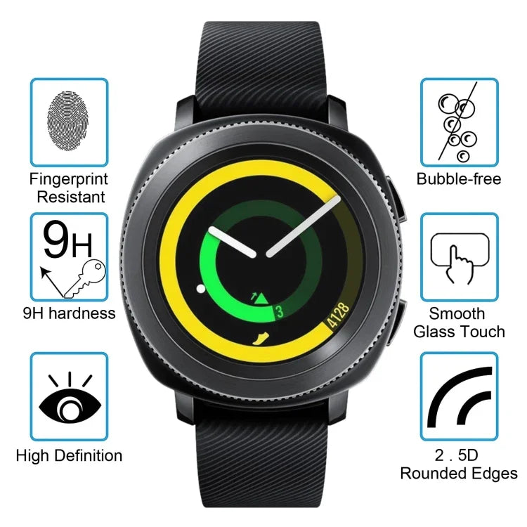 2片裝 ENKAY Hat-Prince，適用於 Samsung Gear Sport 智慧手錶，0.2mm 9H 表面硬度 2.15D 防爆鋼化玻璃螢幕膜，適用於 Samsung Gear Sport（2片）