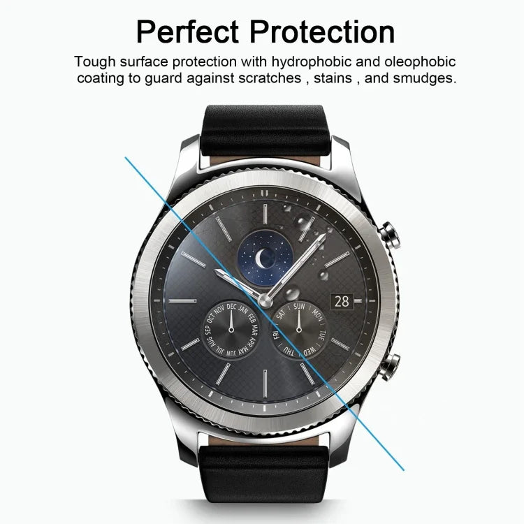 ENKAY Hat-Prince，適用於 Samsung Gear S3 智慧手錶，0.2mm 9H 表面硬度 2.15D 防爆鋼化玻璃螢幕膜