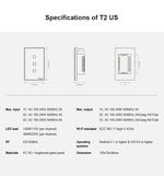 Sonoff T2 Touch 120mm Tempered Glass Panel Wall Switch Smart Home Light Touch Switch, Compatible with Alexa and Google Home, AC 100V-240V, US Plug, 120mm/ 3 US Plug