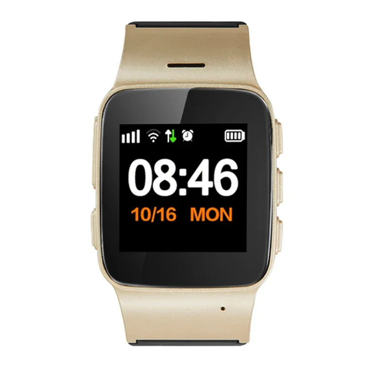D99+ 1.22 吋高清 LCD 螢幕 GPS 智慧手錶，適合長者防水，支援 GPS + LBS + WiFi 定位／雙向通話／語音監控／一鍵急救／離腕警報／安全圍欄，D99+ 玫瑰金
