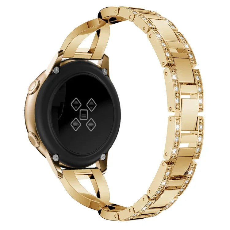 X形鑽石不鏽鋼腕帶錶帶，適用於 Galaxy Watch Active 20毫米