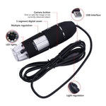 1000X 放大鏡 0.3MP 影像感測器 USB 數位顯微鏡，配 8 顆 LED 燈及專業支架，1000X